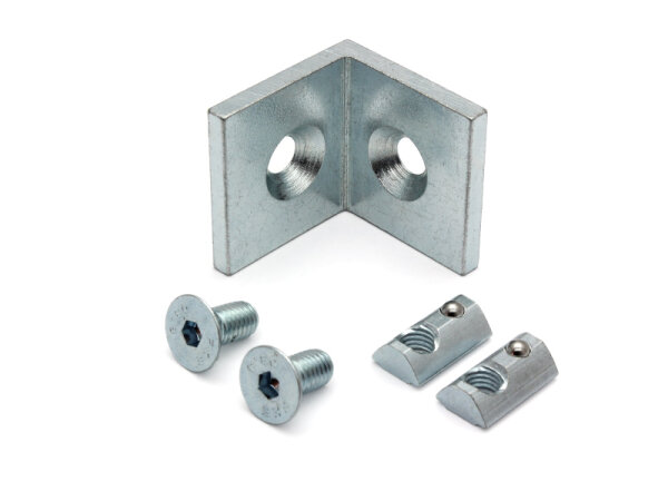 Steel angle galvanized 40 I-type slot 8 incl. Mounting kit